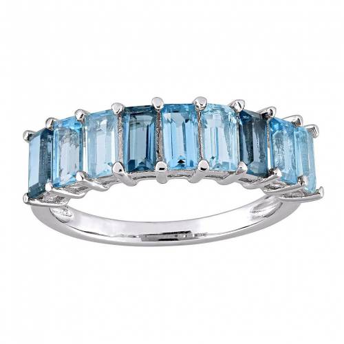 銀色 シルバー 【 STELLA GRACE STERLING SILVER MULTI-BLUE TOPAZ BAGUETTE RING / STERLING SILVER 】 ジュエリー アクセサリー レディースジュエリー 指輪 リング 43,620円