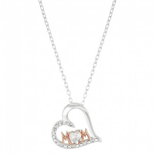 ネックレス Mom Brilliance Two Tone Heart Necklace With Swarovski Crystals Watfordnatal Com Br