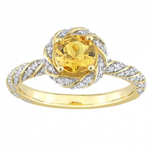 ゴールド ダイヤモンド ビンテージ ヴィンテージ & T.W. 【 STELLA GRACE 14K GOLD CITRINE 1/4 CARAT DIAMOND HALO VINTAGE RING / 14K GOLD 】 ジュエリー アクセサリー レディースジュエリー 指輪 リング|スニケス
