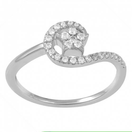 銀色 シルバー ダイヤモンド T.W. 【 UNBRANDED STERLING SILVER 1/4 CARAT DIAMOND STAR SWIRL RING / STERLING SILVER 】 ジュエリー アクセサリー レディースジュエリー 指輪 リング