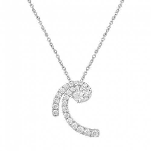 オーラ 銀色 シルバー ダイヤモンド ネックレス T.W. 【 ROYAL AURA STERLING SILVER 3/8 CARAT DIAMOND SPIRAL NECKLACE / STERLING SILVER 】 ジュエリー アクセサリー レディースジュエリー ペンダント｜スニケス