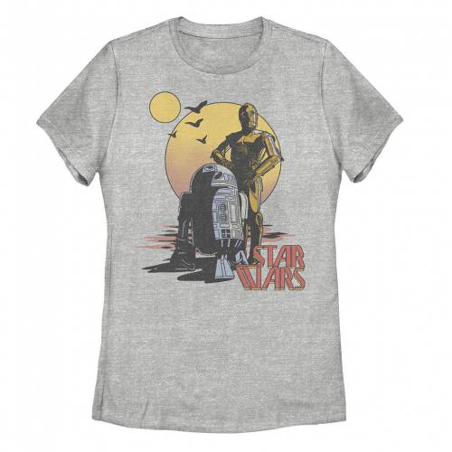 【★百貨店SALE★6/11夜夜中2時迄】プルオーバー ギョリュウモドキ スターウォーズ 【 STAR WARS C-3PO AND R2-D2 ON TATOOINE RETRO PORTRAIT TEE / ATHLETIC HEATHER 】 キッズ もの言う花 マタニティ トップス カットソー