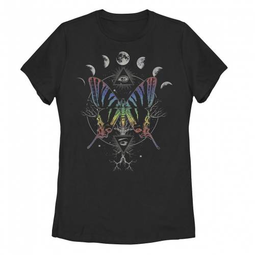 【★百貨店SALE★6/11夜夜中2時迄】虹色 虹霓 プルオーバー 【 UNBRANDED RAINBOW BUTTERFLY AND MOON PHASES TEE / 】 キッズ もの言う花 マタニティ トップス カットソー