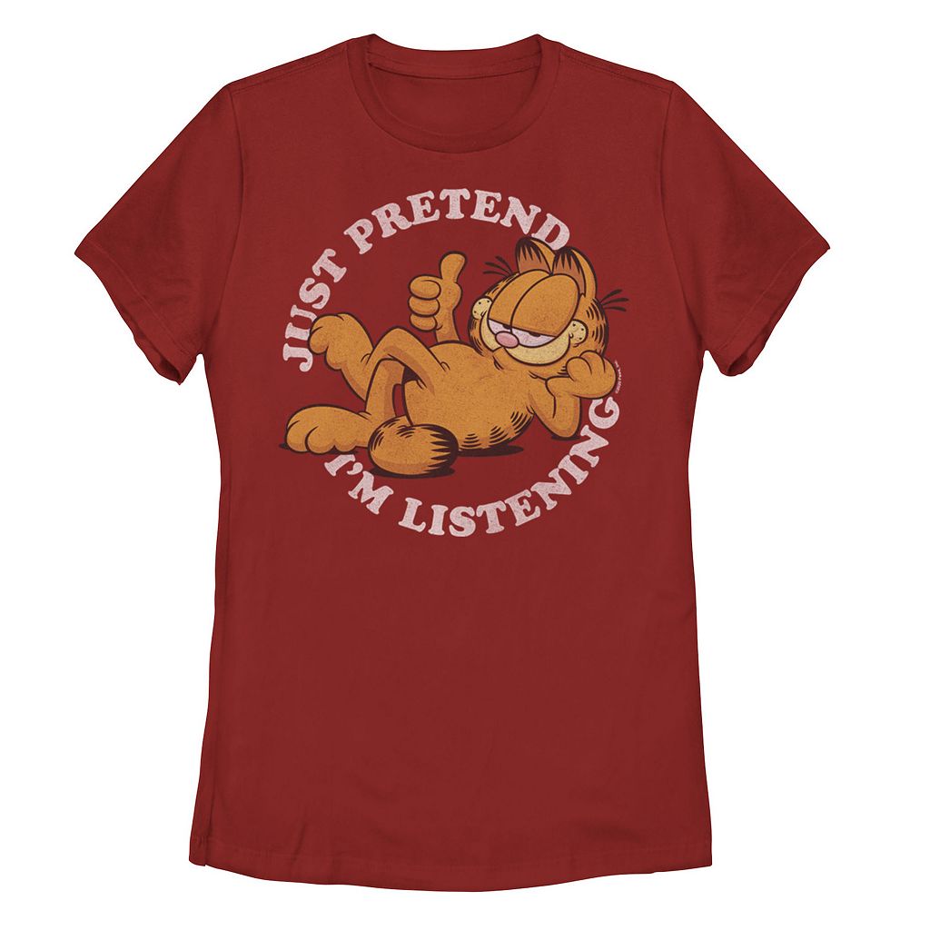 【★百貨店SALE★6/11夜夜中2時迄】文字記号 グラフィック プルオーバー 赤 赤いこと 【 LICENSED CHARACTER GARFIELD NOT LISTENING GRAPHIC TEE / RED 】 キッズ もの言う花 マタニティ トップス カットソー