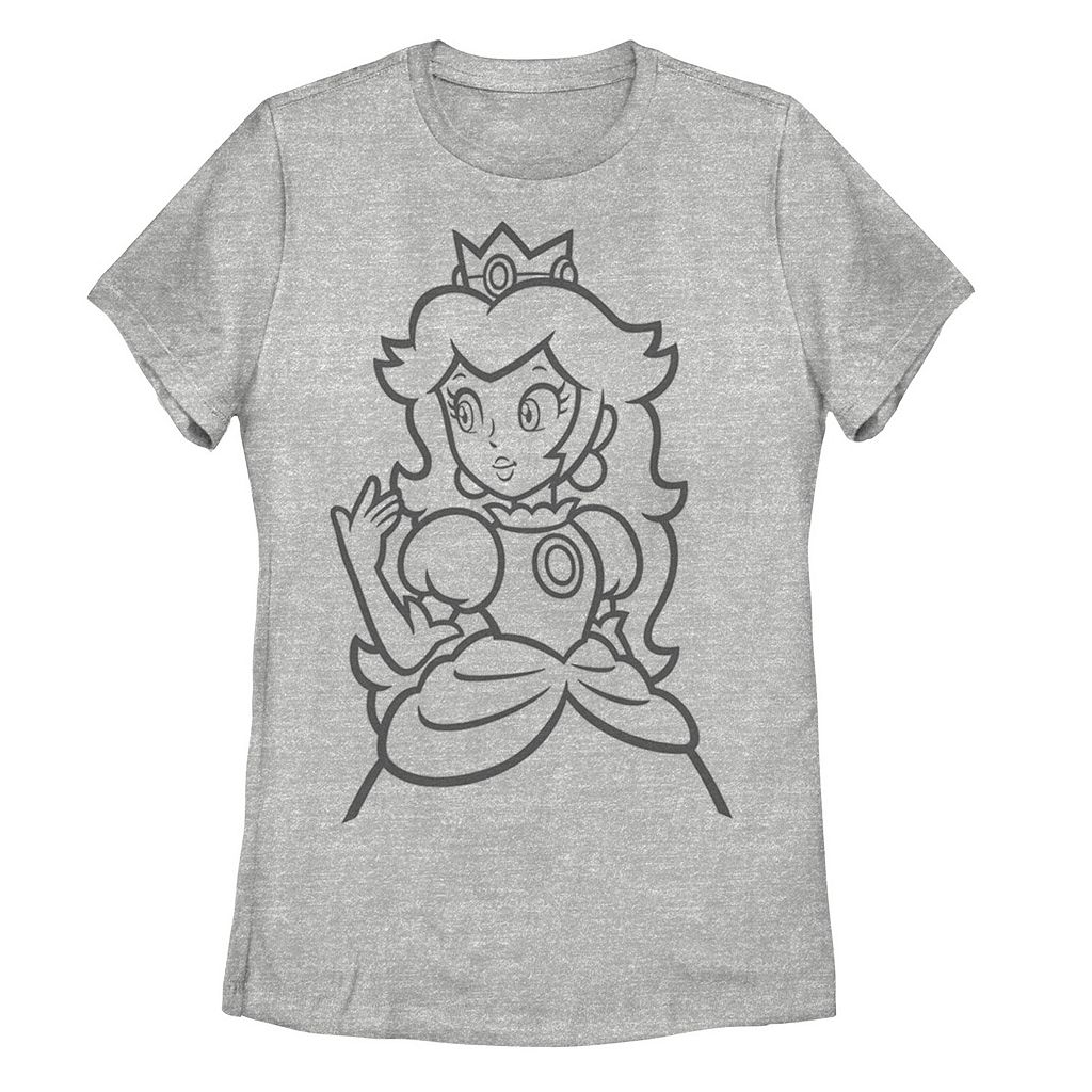 【★百貨店SALE★6/11夜夜中2時迄】文字記号 グラフィック プルオーバー ギョリュウモドキ 【 LICENSED CHARACTER NINTENDO SUPER MARIO PEACH SIMPLE OUTLINE GRAPHIC TEE / ATHLETIC HEATHER 】 キッズ もの言う花 マタニティ トップス カットソー