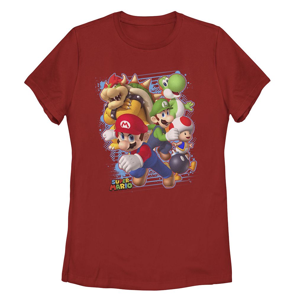 【★百貨店SALE★6/11夜夜中2時迄】文字記号 グラフィック プルオーバー 赤 赤いこと 【 LICENSED CHARACTER NINTENDO SUPER MARIO LUIGI BOWSER PAINT GRAPHIC TEE / RED 】 キッズ もの言う花 マタニティ トップス カットソー