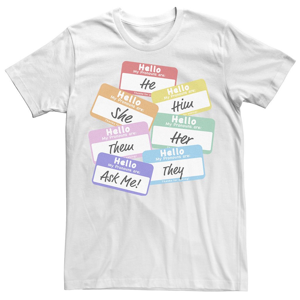 キャラクター 虹色 レインボー Tシャツ 白色 ホワイト 【 LICENSED CHARACTER ADULT PRIDE RAINBOW PRONOUNS TEE / WHITE 】 メンズファッション トップス カットソー｜スニケス