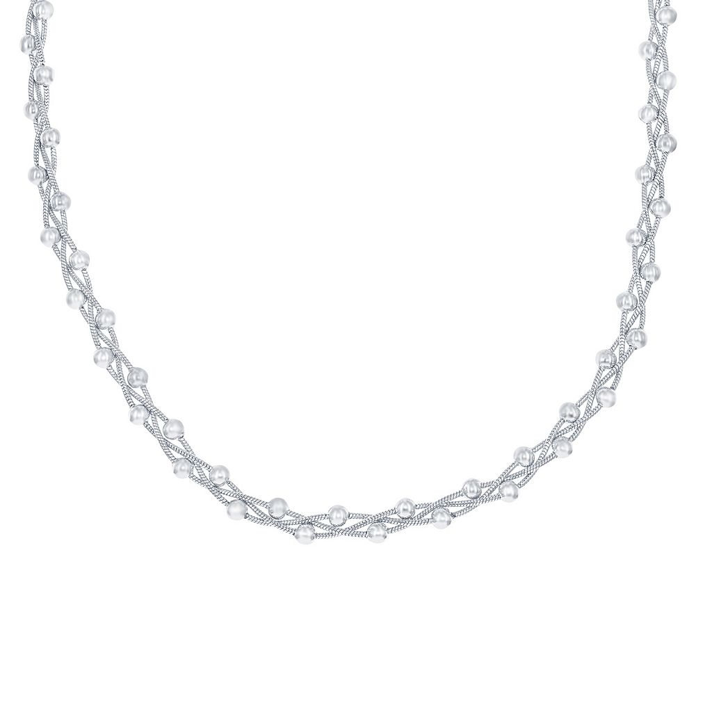 銀色 シルバー ネックレス 【 UNBRANDED STERLING SILVER BRAIDED BEAD SNAKE CHAIN NECKLACE / STERLING SILVER 】 ジュエリー アクセサリー レディースジュエリー ペンダント