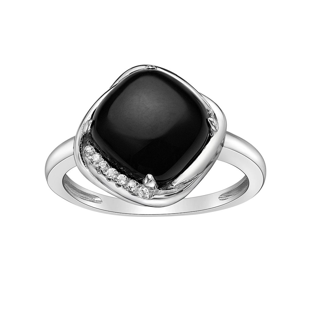 銀色 シルバー スプリング 黒色 ブラック 白色 ホワイト & 【 GEMMINDED SILVER SPRING BLACK ONYX WHITE TOPAZ RING / STERLING SILVER 】 ジュエリー アクセサリー レディースジュエリー 指輪
