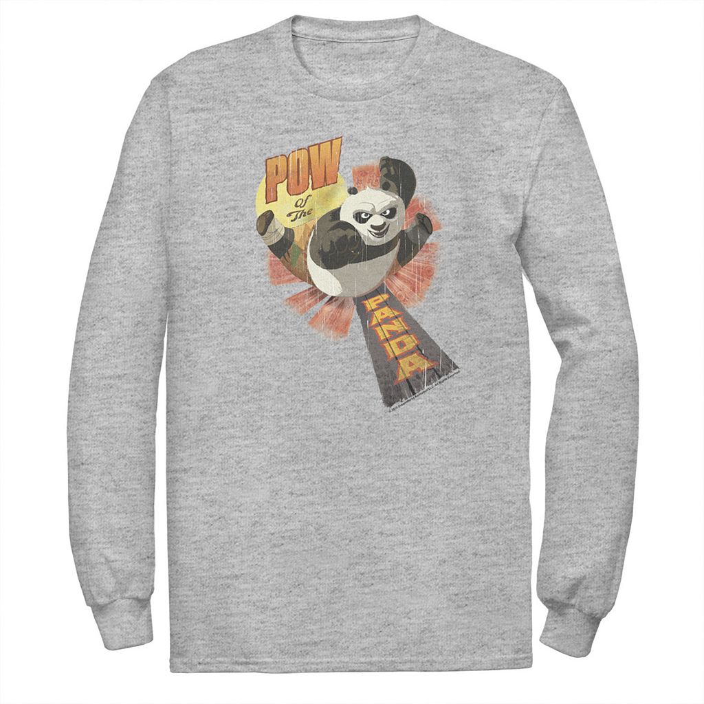 【★百貨店SALE★6/11真夜中2時迄】文字記号 動き ティーシャツ ギョリュウモドキ 【 LICENSED CHARACTER KUNG FU PANDA POW OF THE ACTION POSE PORTRAIT TEE / ATHLETIC HEATHER 】 メンズ流行り物 トップス カットソー