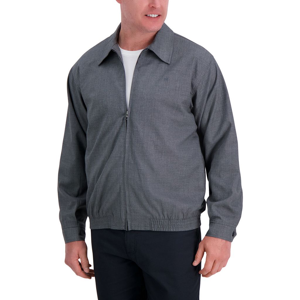 上衣 薄墨色 薄墨色 薄墨色 【 HAGGAR HERRINGTON STRAIGHT-FIT SHARKSKIN JACKET / MEDIUM GRAY 】 メンズ流行り物 厚地の外套