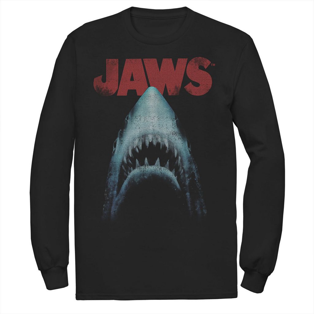 キャラクター クラシック Tシャツ 黒色 ブラック 【 LICENSED CHARACTER JAWS CLASSIC MOVIE POSTER CLOSE-UP TEE / BLACK 】 メンズファッション トップス カットソー