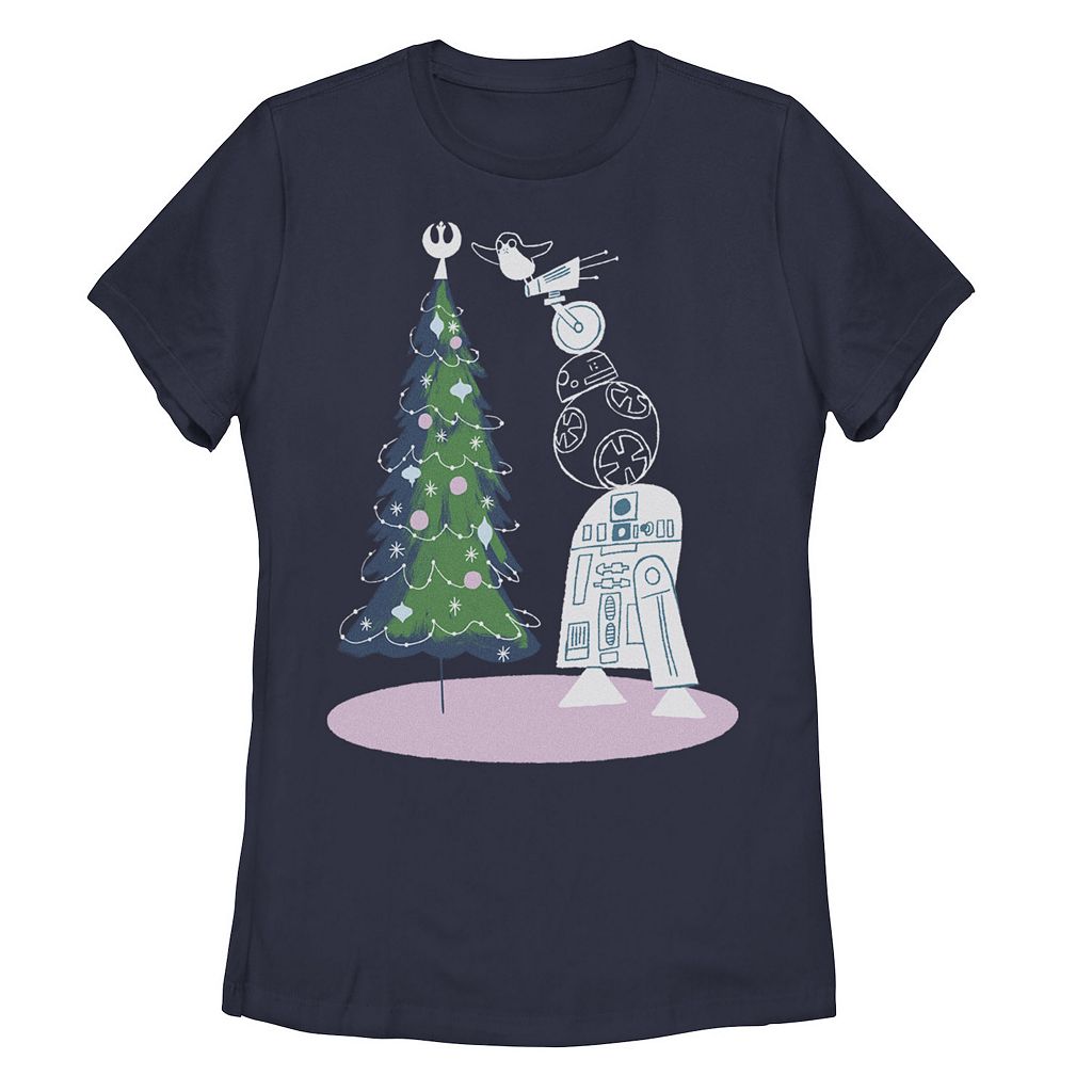 【★百貨店SALE★6/11夜夜中2時迄】クリスマス プルオーバー 紺色 米国海軍 スターウォーズ 【 STAR WARS CHRISTMAS DROIDS TREE TEE / NAVY 】 キッズ もの言う花 マタニティ トップス カットソー