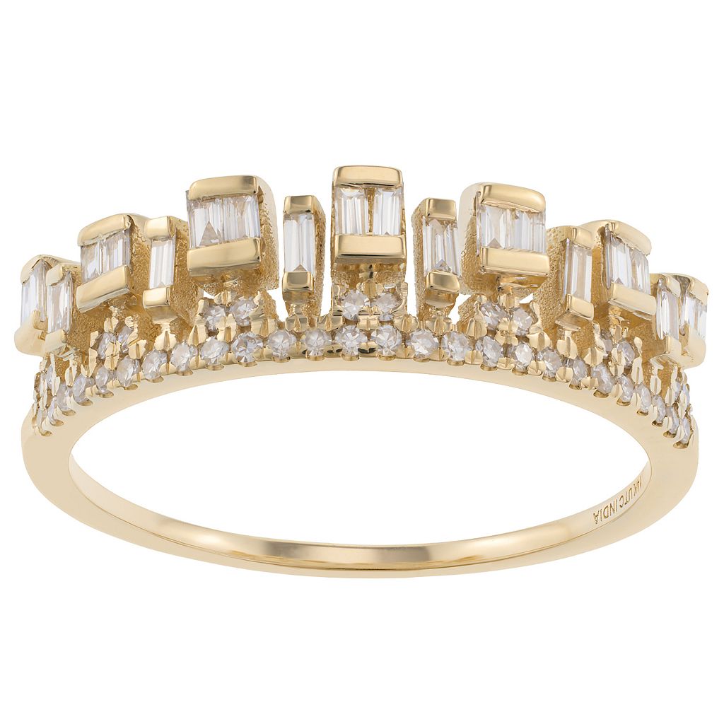 ゴールド ダイヤモンド T.W. 【 LUXLE 14K GOLD 1/2 CARAT DIAMOND BAGUETTE RING / 14K GOLD 】 ジュエリー アクセサリー レディースジュエリー 指輪 リング｜スニケス