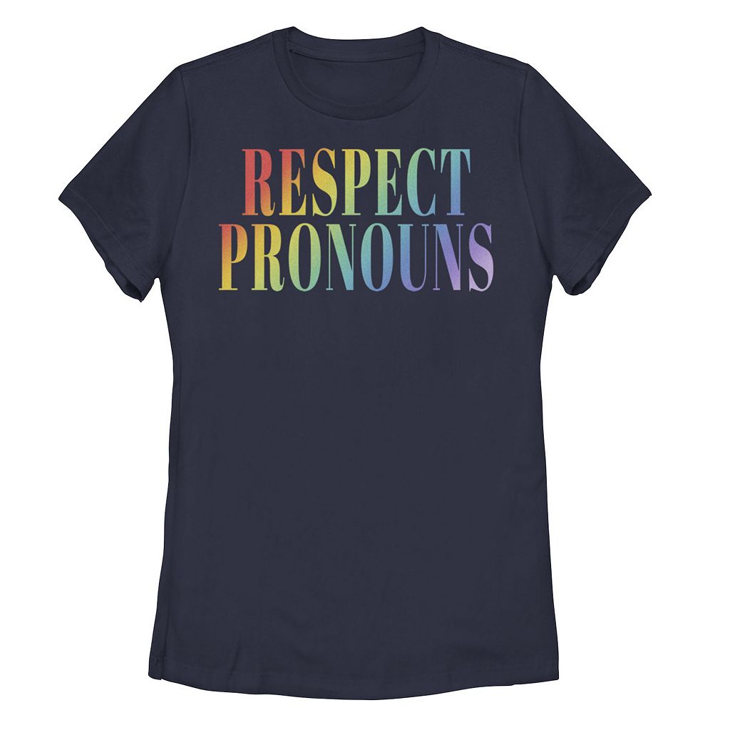 【★百貨店SALE★6/11夜夜中2時迄】プルオーバー 紺色 米国海軍 【 UNBRANDED YOUNG ADULT RESPECT PRONOUNS GRADIENT TEXT TEE / NAVY 】 キッズ もの言う花 マタニティ トップス カットソー