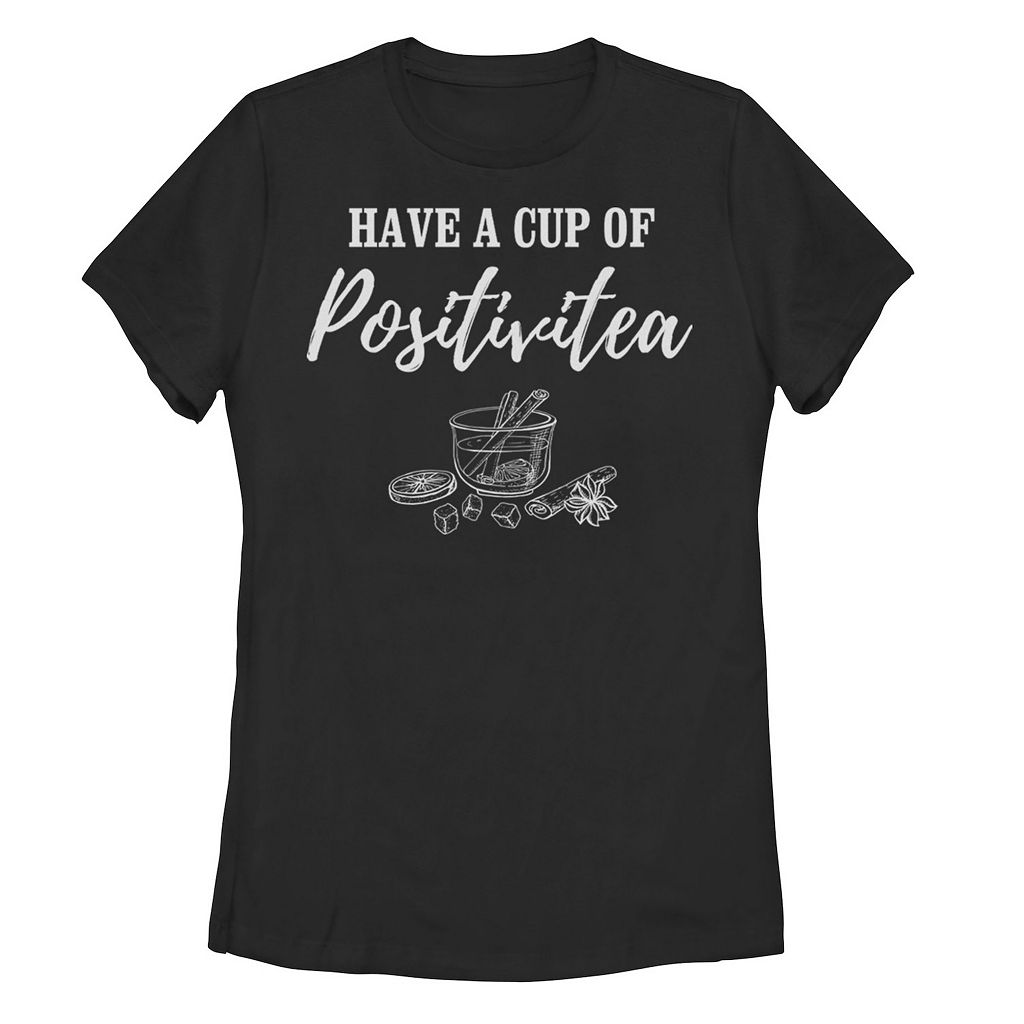 【★百貨店SALE★6/11夜夜中2時迄】プルオーバー 黒いこと 黒いこと POSITIVITEA\u0026#34; 【 UNBRANDED HAVE A CUP TEE / BLACK 】 キッズ もの言う花 マタニティ トップス カットソー