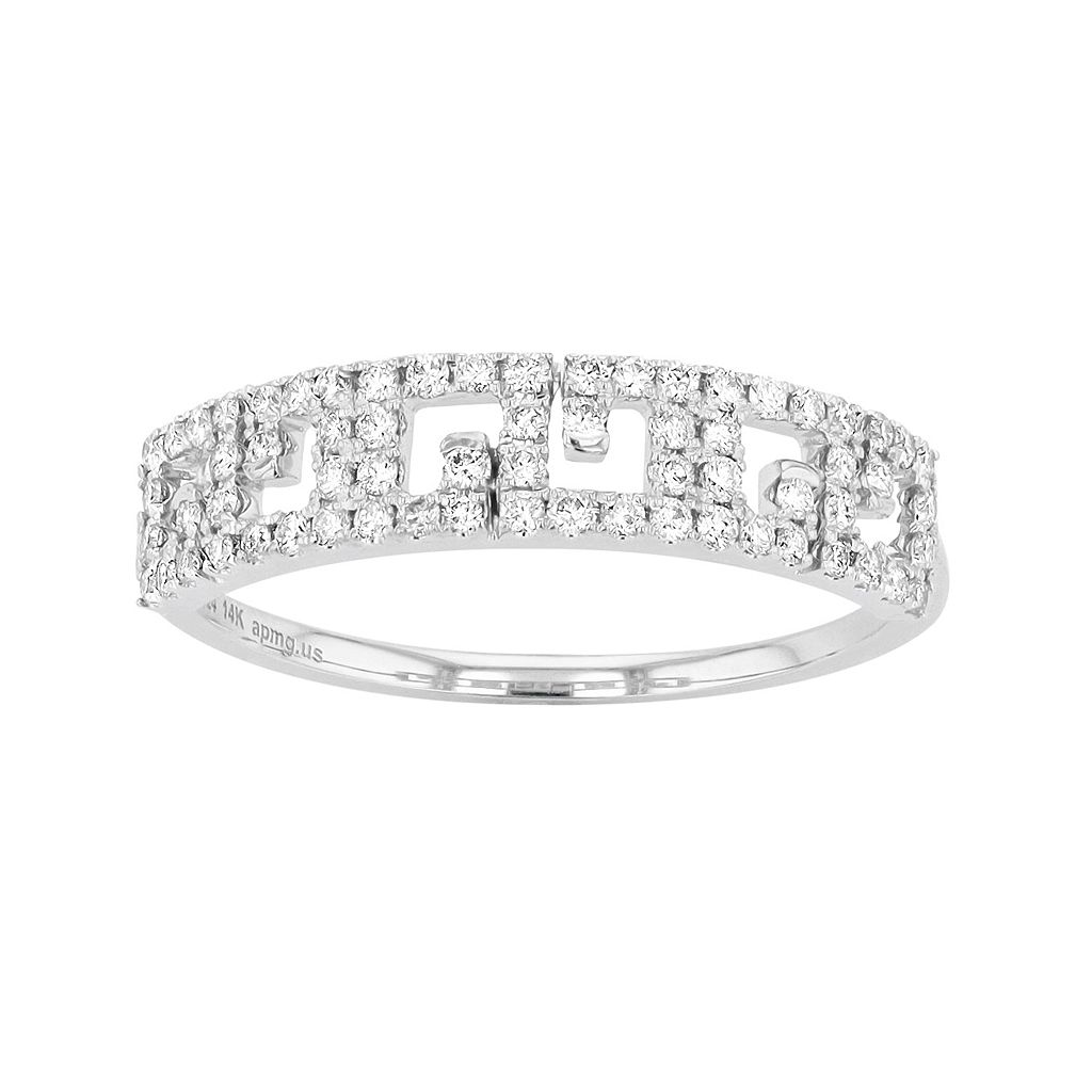 青色 ブルー 白色 ホワイト ゴールド ダイヤモンド アート T.W. 【 AVA BLUE 14K WHITE GOLD 1/4 CARAT DIAMOND ART DECO RING / 14K WHITE GOLD 】 ジュエリー アクセサリー レディースジュエリー 指輪 リング