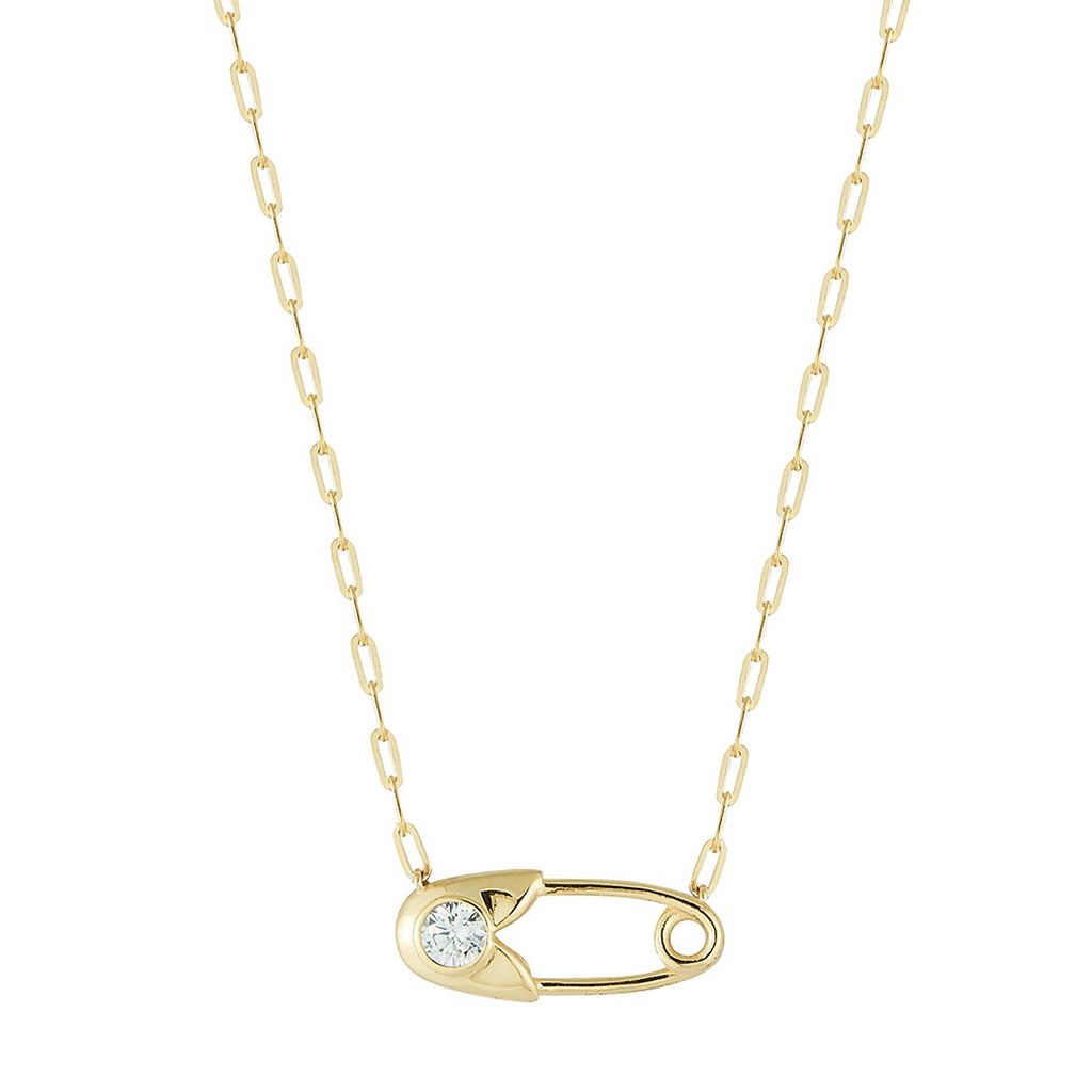 ネックレス 【 SUNKISSED STERLING CUBIC ZIRCONIA SAFETY PIN NECKLACE / 】 ジュエリー アクセサリー レディースジュエリー ペンダント