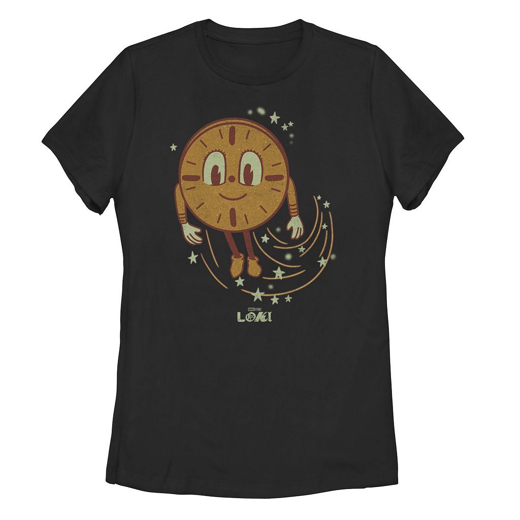 【★百貨店SALE★6/11夜夜中2時迄】文字記号 プルオーバー 黒いこと 黒いこと 【 LICENSED CHARACTER MARVEL LOKI MISS MINUTES FLYING SWOOP TEE / BLACK 】 キッズ もの言う花 マタニティ トップス カットソー