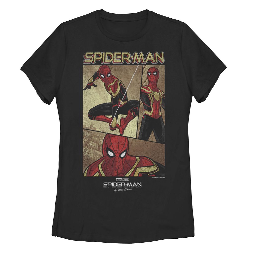 【★百貨店SALE★6/11夜夜中2時迄】文字記号 プルオーバー 黒いこと 黒いこと 【 LICENSED CHARACTER MARVEL SPIDER-MAN NO WAY HOME PANEL POSTER TEE / BLACK 】 キッズ もの言う花 マタニティ トップス カットソー