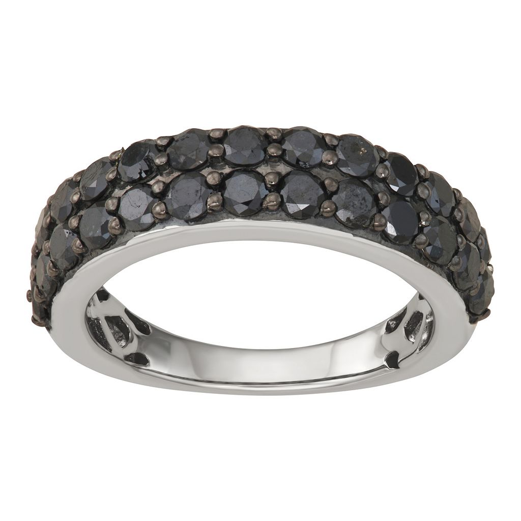 銀色 シルバー 黒色 ブラック ダイヤモンド T.W. 【 JEWELEXCESS STERLING SILVER 2 CARAT BLACK DIAMOND RING / 】 ジュエリー アクセサリー レディースジュエリー 指輪 リング