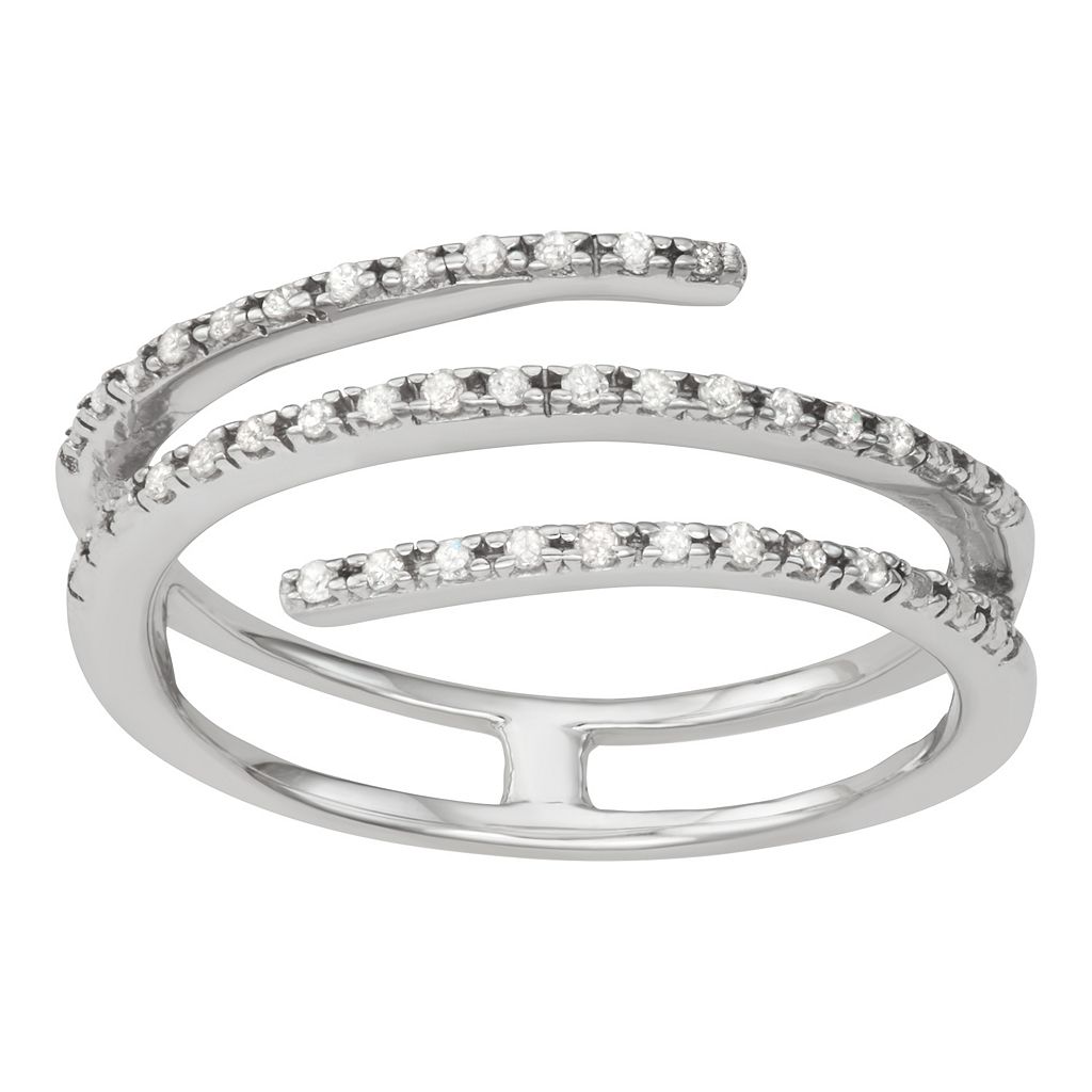 銀色 シルバー ダイヤモンド T.W. 【 JEWELEXCESS STERLING SILVER 1/10 CARAT DIAMOND FASHION RING / 】 ジュエリー アクセサリー レディースジュエリー 指輪 リング