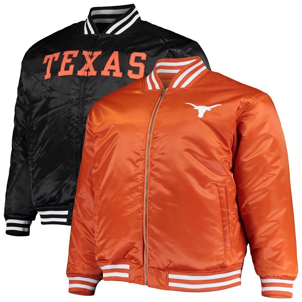 テキサス ロングホーンズ リバーシブル サテン フルジップ ジャケット 【大きめ】 【 UNBRANDED TEXAS ORANGE/BLACK LONGHORNS BIG & TALL REVERSIBLE SATIN FULL-ZIP JACKET / TEX MULTI 】 メンズファッション コート