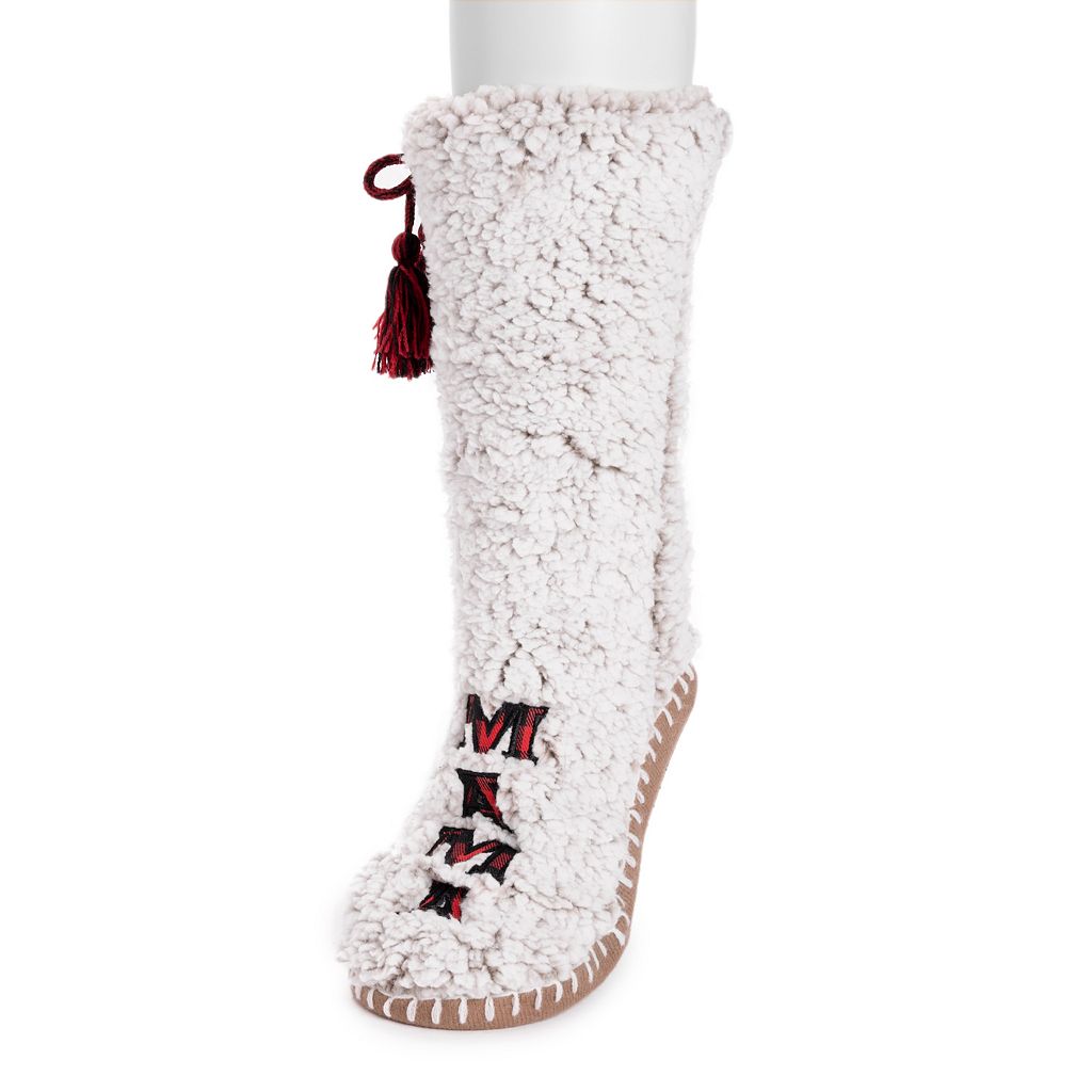 ムクルクス 靴下 灰色 グレー グレイ BEAR" 【 MUK LUKS SHERPA MAMA SLIPPER SOCKS / LIGHT GRAY 】 インナー 下着 ナイトウエア レディース レッグ