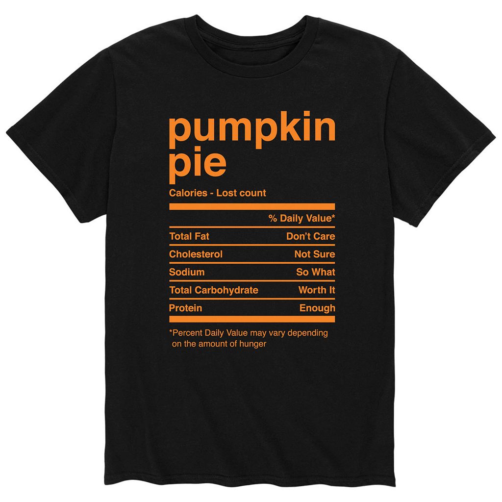 文字記号 ティーシャツ 黒いこと 黒いこと 【 LICENSED CHARACTER PUMPKIN PIE NUTRITION FACTS TEE / BLACK 】 メンズ流行り物 トップス カットソー トップス-Tシャツ・カットソー-メンズファッション