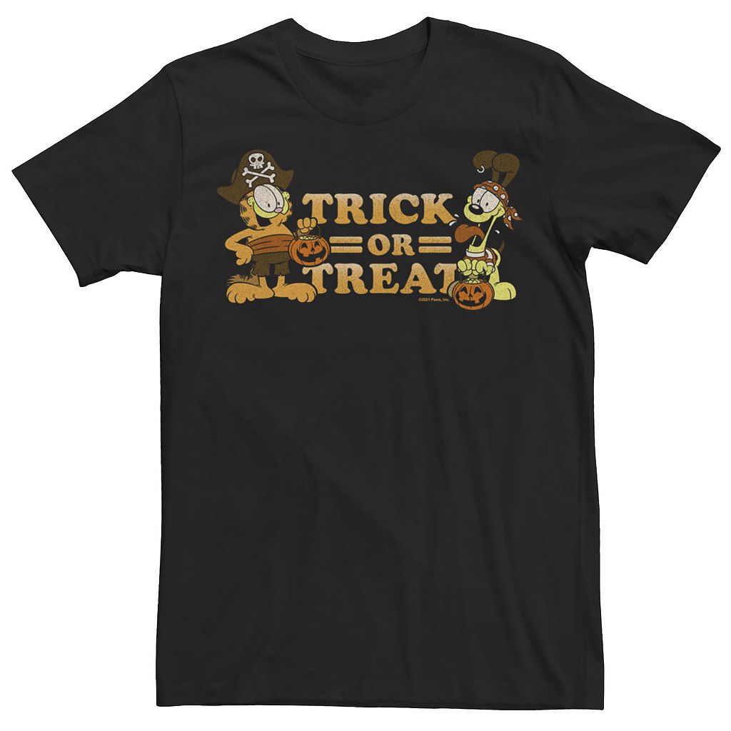 キャラクター Tシャツ 黒色 ブラック 【 LICENSED CHARACTER GARFIELD AND ODIE TRICK-OR-TREAT TEE / BLACK 】 メンズファッション トップス カットソー｜スニケス