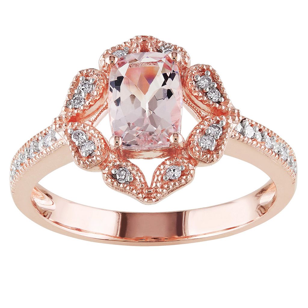 ローズ ゴールド ダイヤモンド & T.W. 【 STELLA GRACE 10K ROSE GOLD MORGANITE 1/10 CARAT DIAMOND FLORAL HALO RING / 10K ROSE GOLD 】 ジュエリー アクセサリー レディースジュエリー 指輪 リング 283,950円