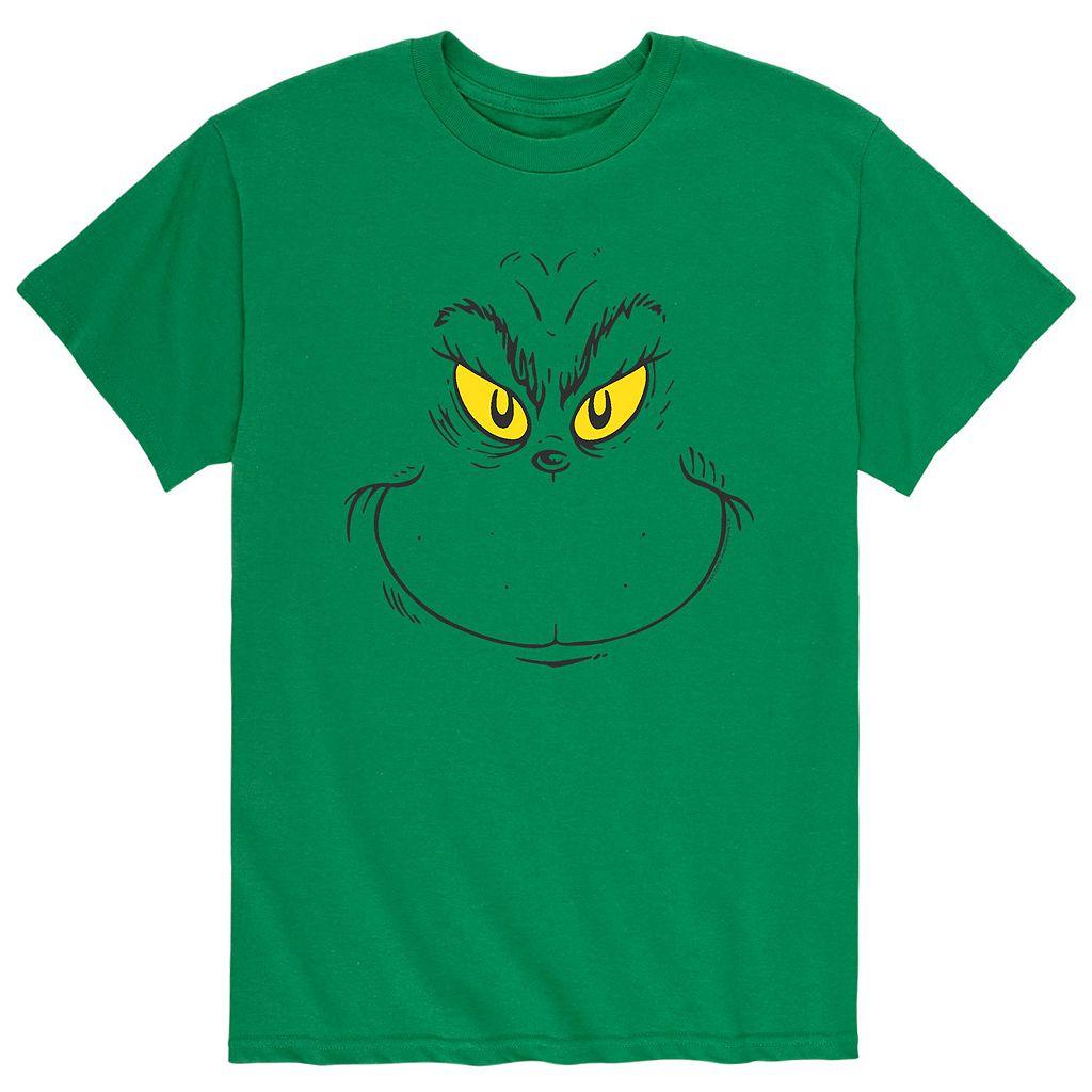 文字記号 ティーシャツ 緑 緑であること DR. 【 LICENSED CHARACTER SEUSS THE GRINCH FACE TEE / GREEN 】 メンズ流行り物 トップス カットソー Tシャツ・カットソー-トップス-メンズファッション