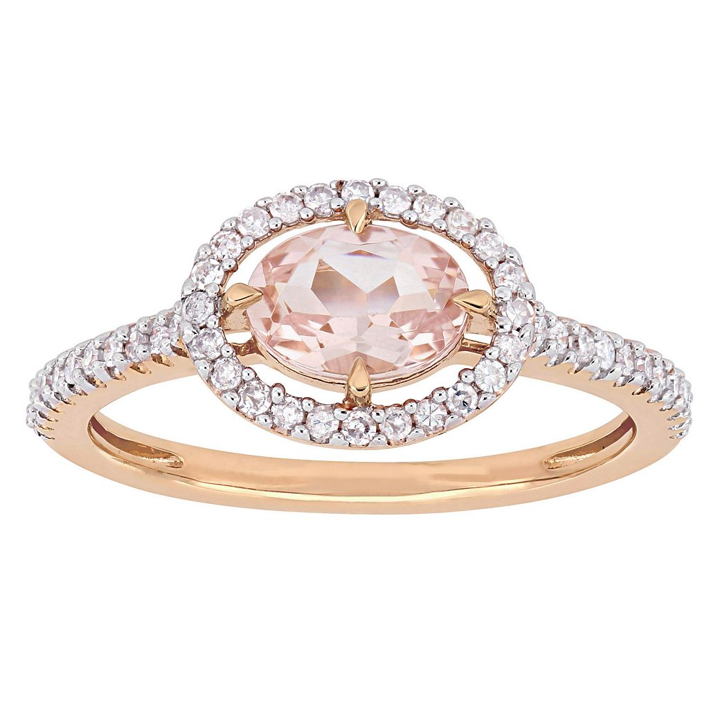 ローズ ゴールド ダイヤモンド & T.W. 【 STELLA GRACE 14K ROSE GOLD MORGANITE 1/4 CARAT DIAMOND FLOATING HALO RING / 14K ROSE GOLD 】 ジュエリー アクセサリー レディースジュエリー 指輪 リング|スニケス