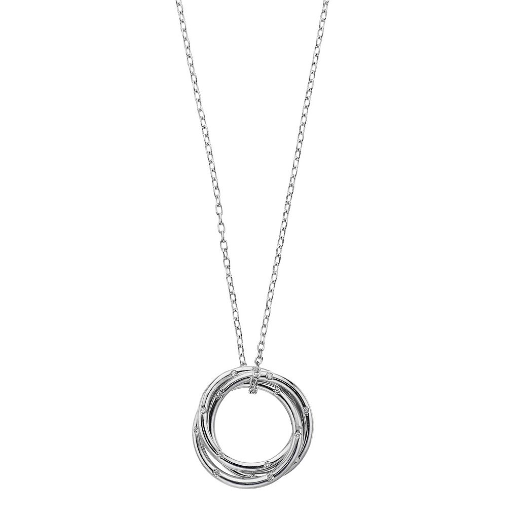 銀色 シルバー ネックレス 【 SIRI USA BY TJM STERLING SILVER CUBIC ZIRCONIA CIRCLE PENDANT NECKLACE / 】 ジュエリー アクセサリー レディースジュエリー ペンダント
