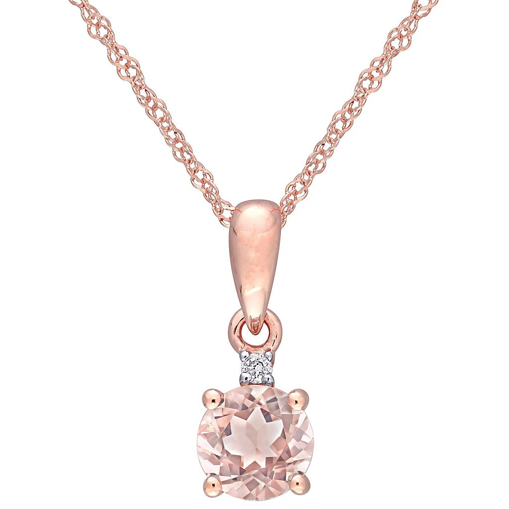 ローズ ゴールド ダイヤモンド ネックレス & 【 STELLA GRACE 10K ROSE GOLD MORGANITE DIAMOND ACCENT DROP PENDANT NECKLACE / 10K ROSE GOLD 】 ジュエリー アクセサリー レディースジュエリー ペンダント|スニケス