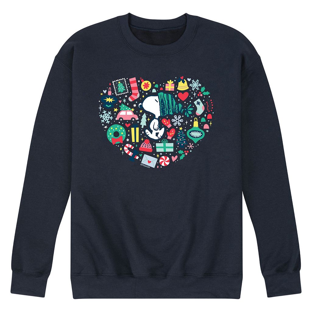 キャラクター スウェットシャツ トレーナー 紺色 ネイビー 【 LICENSED CHARACTER PEANUTS HOLIDAY HEART SWEATSHIRT / NAVY 】 メンズファッション トップス｜スニケス