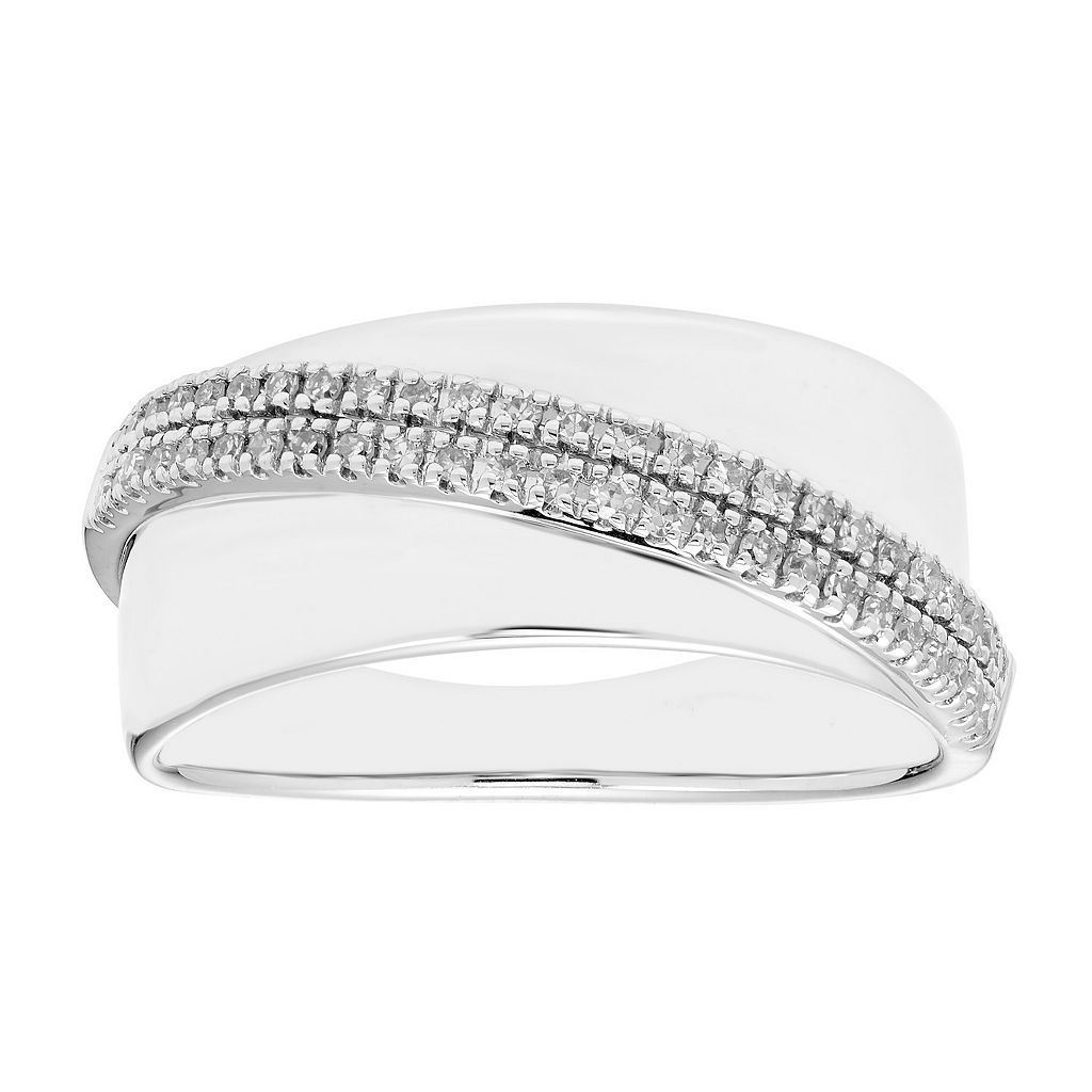 銀色 シルバー ダイヤモンド T.W. 【 UNBRANDED STERLING SILVER 1/7 CARAT DIAMOND BAND RING / 】 ジュエリー アクセサリー レディースジュエリー 指輪 リング