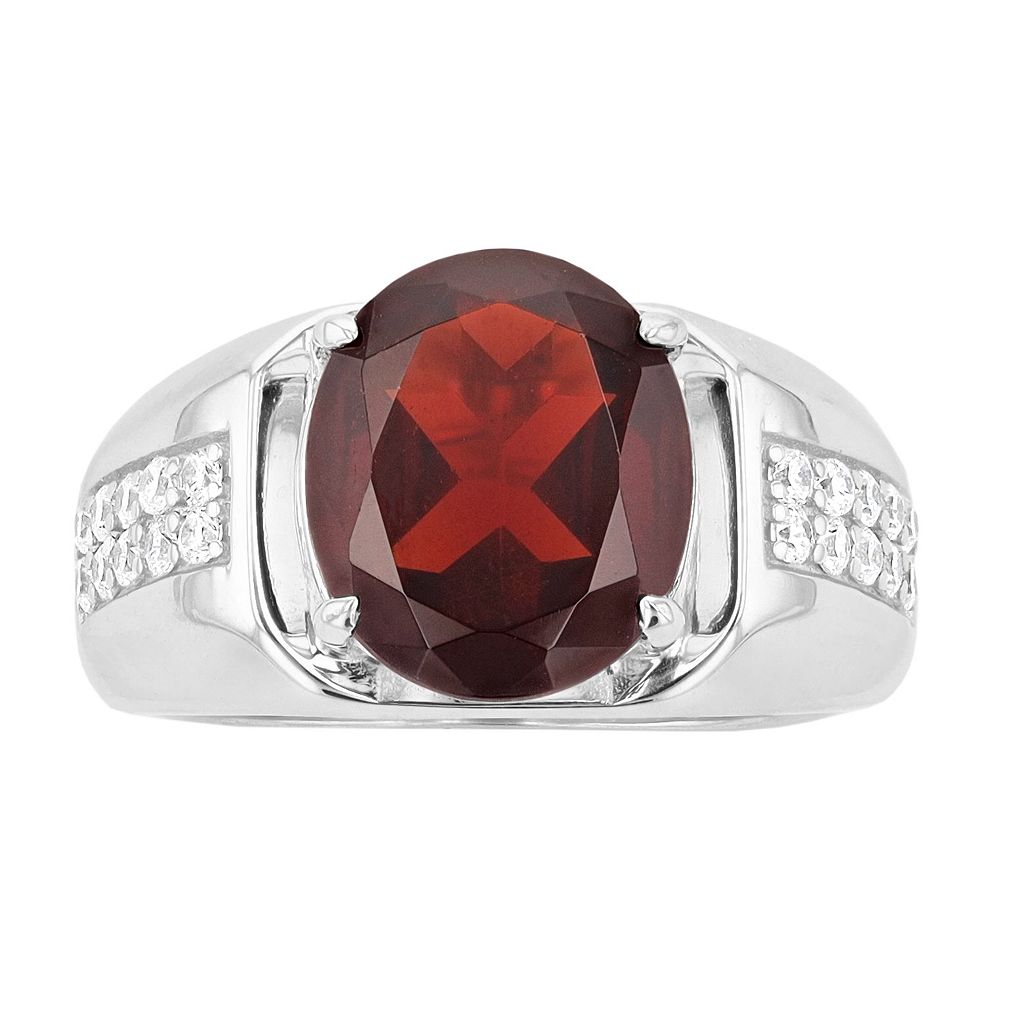 銀色 シルバー & 【 SIRI USA BY TJM STERLING SILVER GARNET CUBIC ZIRCONIA RING / 】 ジュエリー アクセサリー レディースジュエリー 指輪 リング