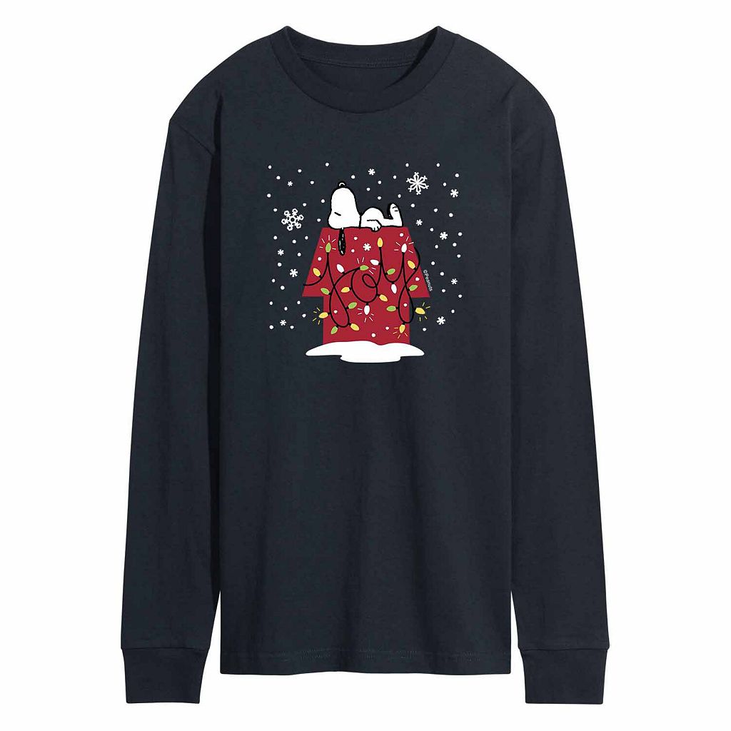 【★百貨店SALE★6/11真夜中2時迄】文字記号 ティーシャツ 紺色 米国海軍 【 LICENSED CHARACTER PEANUTS JOY SNOW TEE / NAVY 】 メンズ流行り物 トップス カットソー