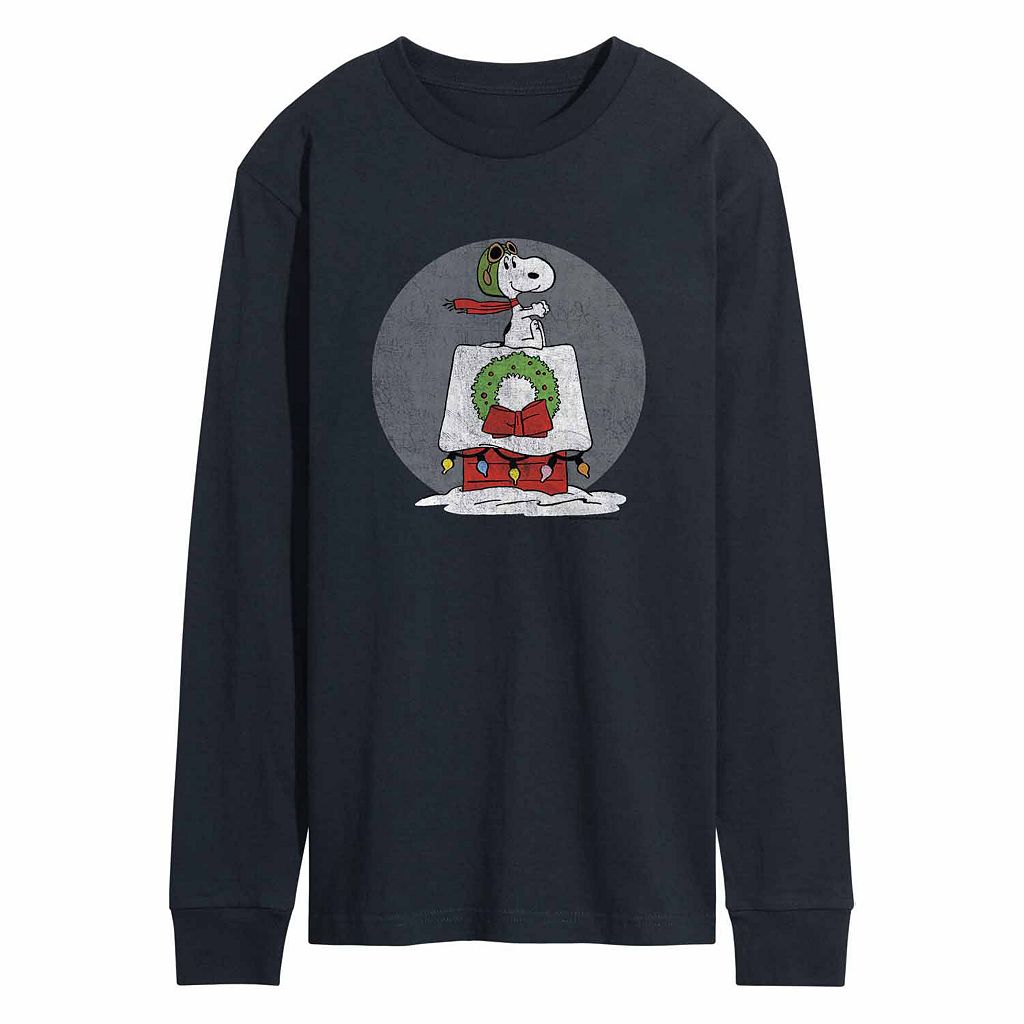 【★百貨店SALE★6/11真夜中2時迄】文字記号 ティーシャツ 紺色 米国海軍 【 LICENSED CHARACTER PEANUTS FLYING TEE / NAVY 】 メンズ流行り物 トップス カットソー