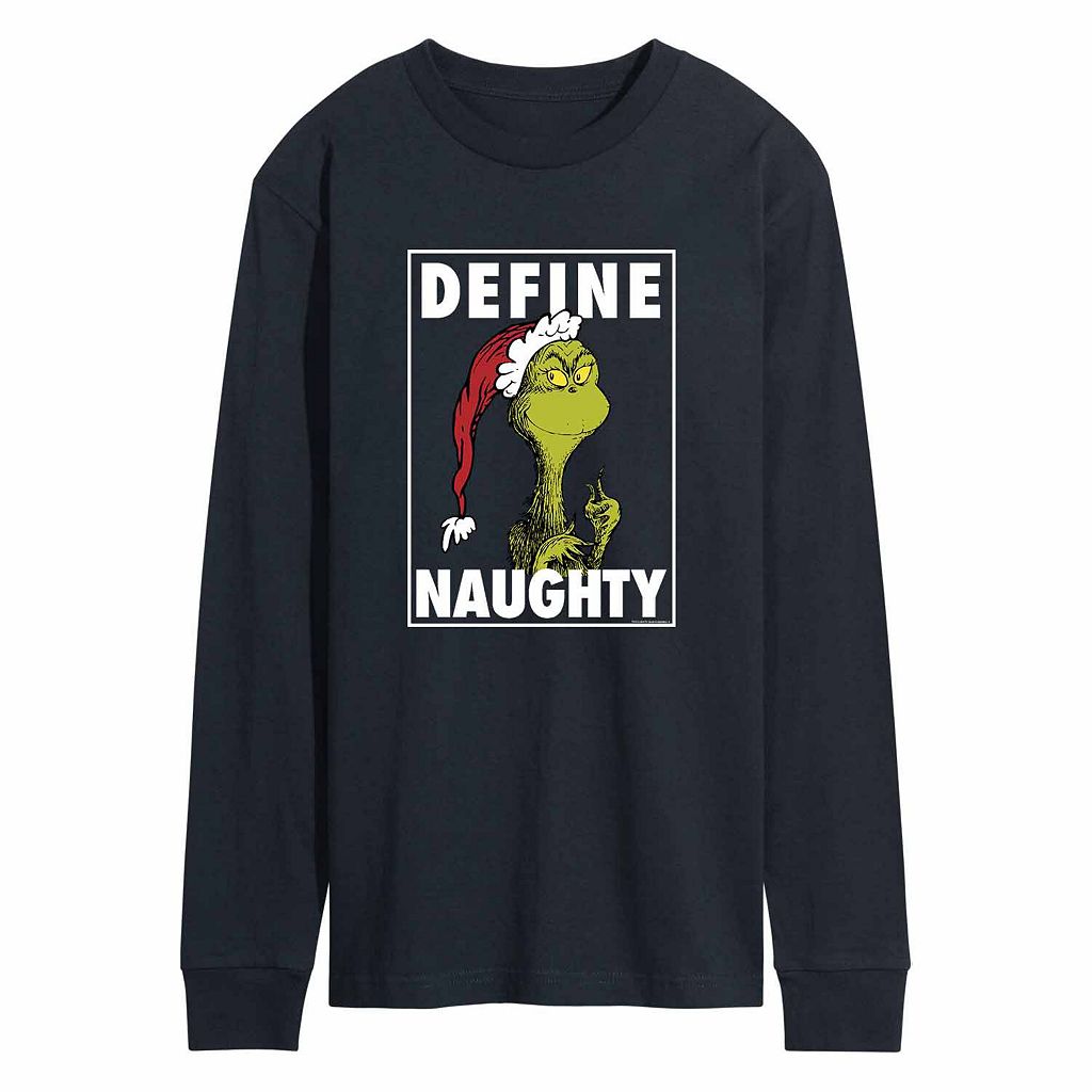 【★百貨店SALE★6/11真夜中2時迄】文字記号 ティーシャツ 紺色 米国海軍 【 LICENSED CHARACTER THE GRINCH NAUGHTY TEE / NAVY 】 メンズ流行り物 トップス カットソー