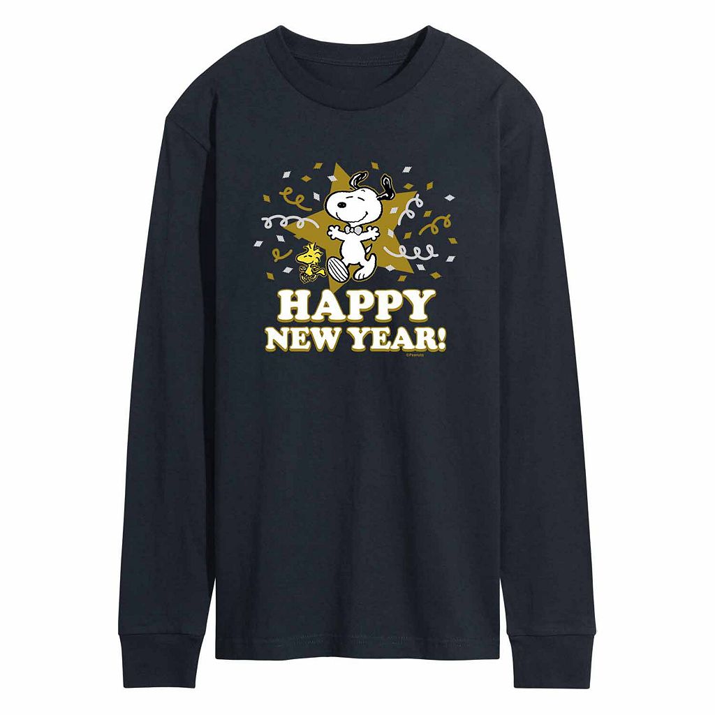 【★百貨店SALE★6/11真夜中2時迄】文字記号 ティーシャツ 紺色 米国海軍 【 LICENSED CHARACTER PEANUTS NEW YEAR TEE / NAVY 】 メンズ流行り物 トップス カットソー