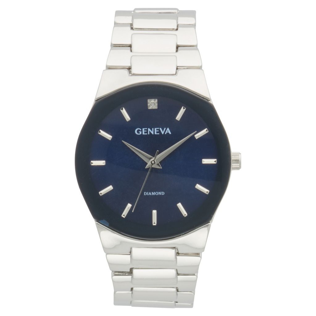 ダイヤモンド 銀色 シルバー ブレスレット ウォッチ 時計 【 GENEVA DIAMOND ACCENT SILVER TONE BRACELET WATCH - KHA0005SL / 】 腕時計 メンズ腕時計 ※入荷時に電池が切れの場合もありますので予めご了承