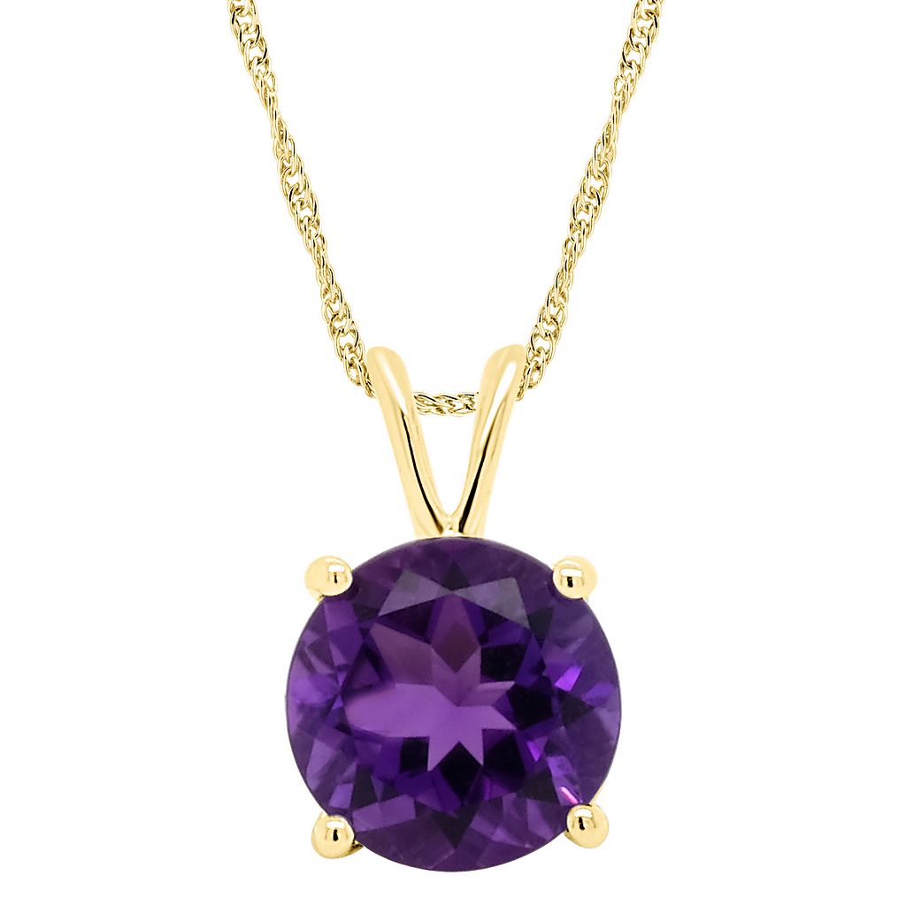 ゴールド ネックレス 【 ALYSON LAYNE 14K GOLD ROUND AMETHYST PENDANT NECKLACE / 】 ジュエリー アクセサリー レディースジュエリー ペンダント|スニケス