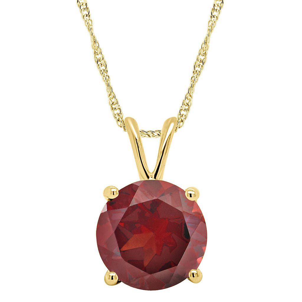 ゴールド ネックレス 【 ALYSON LAYNE 14K GOLD ROUND GARNET PENDANT NECKLACE / 】 ジュエリー アクセサリー レディースジュエリー ペンダント
