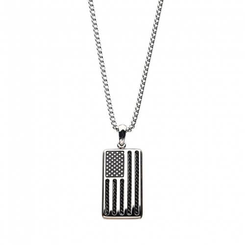 ステンレス 銀色 スチール ネックレス シルバー 【 UNBRANDED STAINLESS STEEL AMERICAN FLAG PENDANT NECKLACE / SILVER TONE 】 ジュエリー アクセサリー メンズジュエリー ペンダント|スニケス