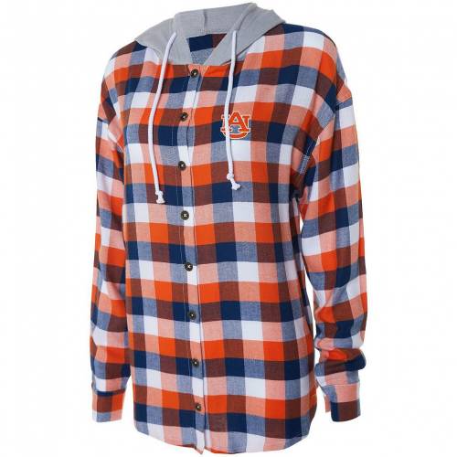 人気ブランド Unbranded オーバーン タイガース フーディー パーカー 紺色 ネイビー Unbranded Concepts Sport Navy Orange Plaid Buttonup Hoodie Aub レディースファッション トップス スウェット トレーナー 安いそれに目立つ トップス スウェット トレーナー