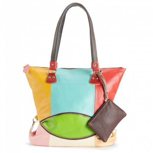 レザー バッグ 虹色 レインボー 【 AMERILEATHER ELVINA LEATHER TOTE BAG / RAINBOW 】 レディースバッグ