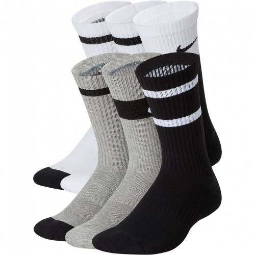 ナイキ Nike クルー Everyday 靴下 黒色 ブラック Nike 4 Kids 4 6pack Everyday Cushioned Crew Socks Black キッズ ベビー マタニティ 下 スニケスナイキ カジュアル ファッション