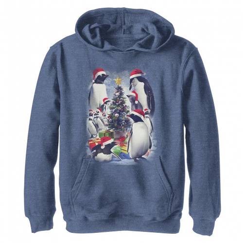 ペンギンズ Heather ファッションブランド キャラクター ファッション パーカー キャップ Hats Character キッズ カジュアル In 帽子 Licensed Penguins ジュニア グラフィック 紺色 フリース Character ハット クリスマス ネイビー フーディー Santa ヘザー